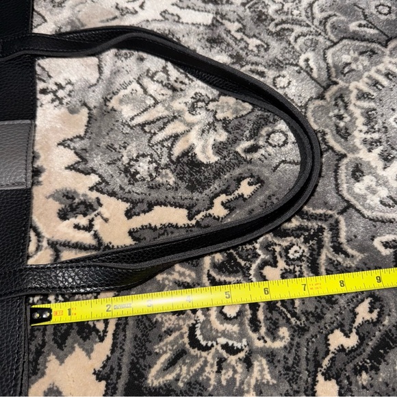 Vince Camuto Pebbled Vegan Leather Grey and Black Luxury Tote - Picture 5 of 13